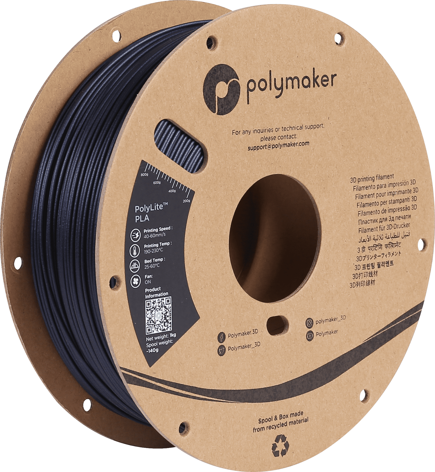 Polymaker PolyLite PLA Filament Sparkle Dark Blue 1,75mm 1KG - AC products