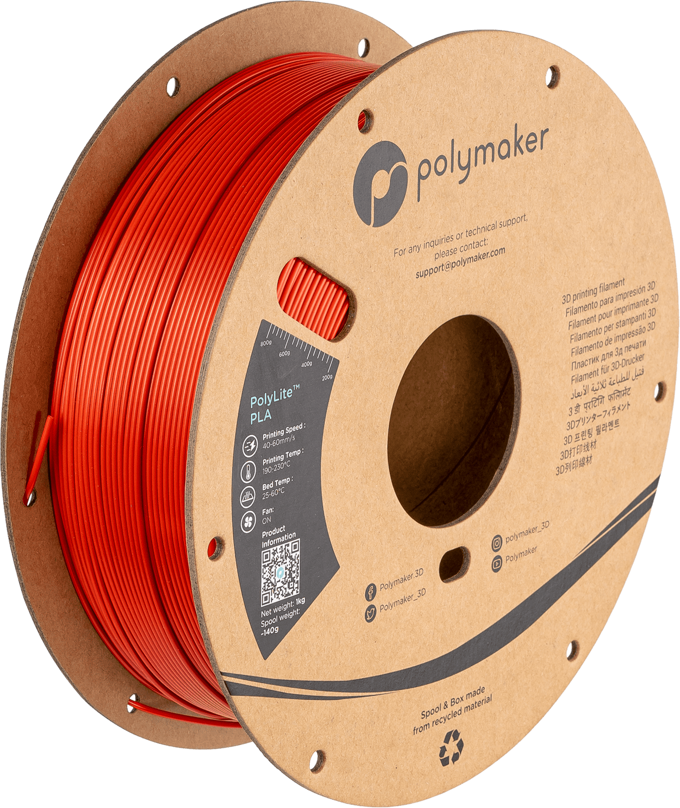 Polymaker PolyLite PLA  Filament Silk Red 1,75mm 1KG - AC products