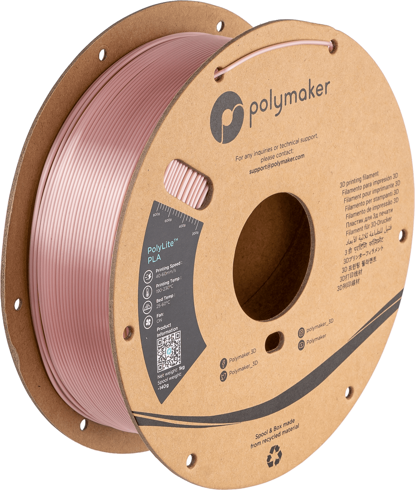 Polymaker PolyLite PLA  Filament Silk Rose Gold 1,75mm 1KG - AC products