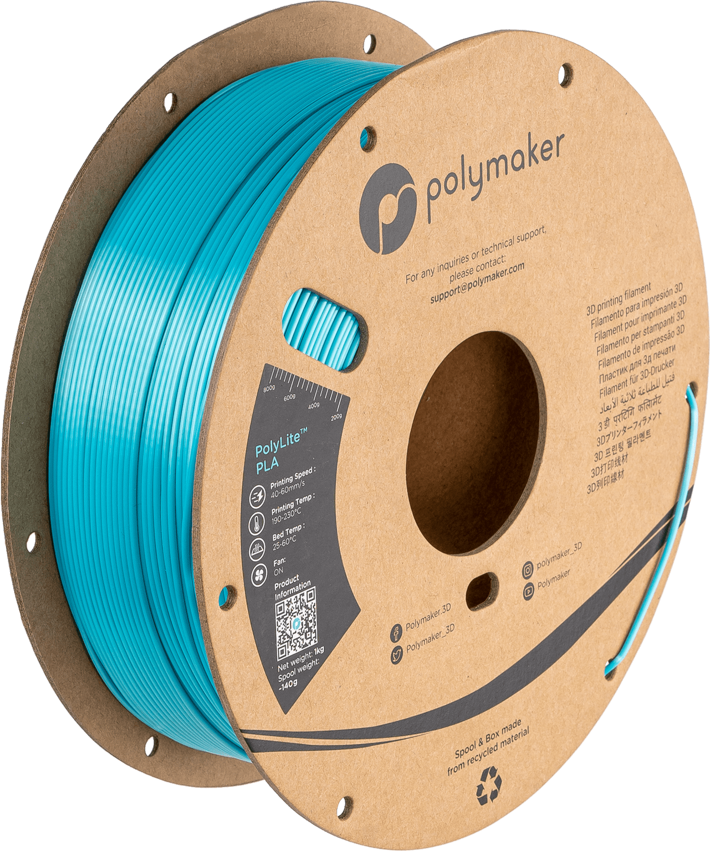 Polymaker PolyLite PLA  Filament Silk Light Blue 1,75mm 1KG - AC products