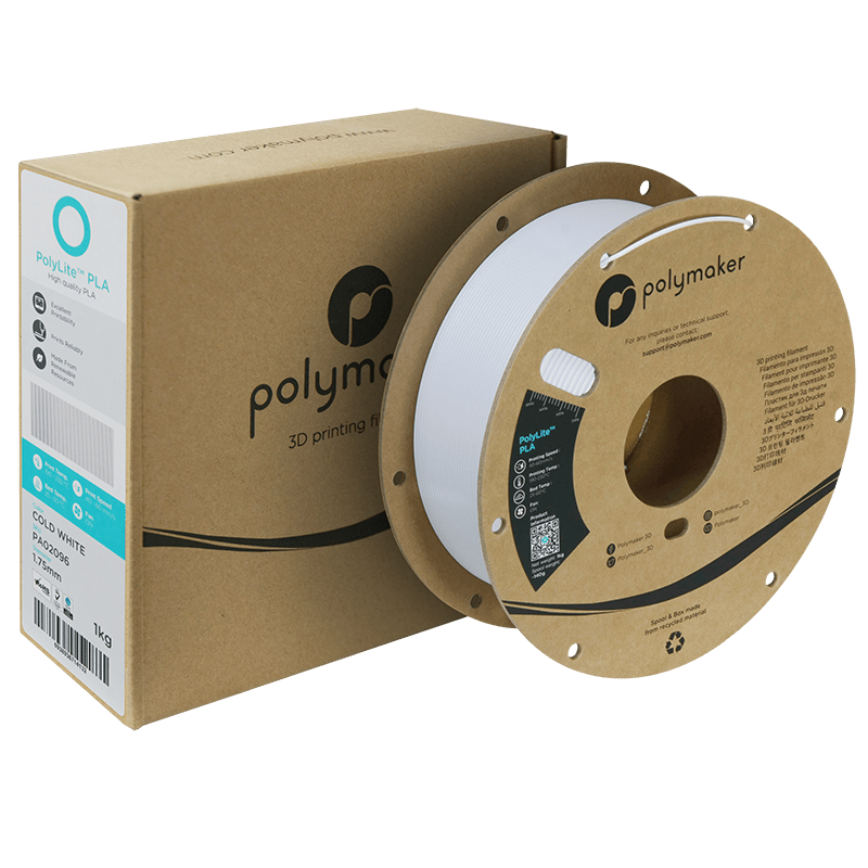 Polymaker PolyLite PLA Cold White 1.75 mm 1KG - AC products