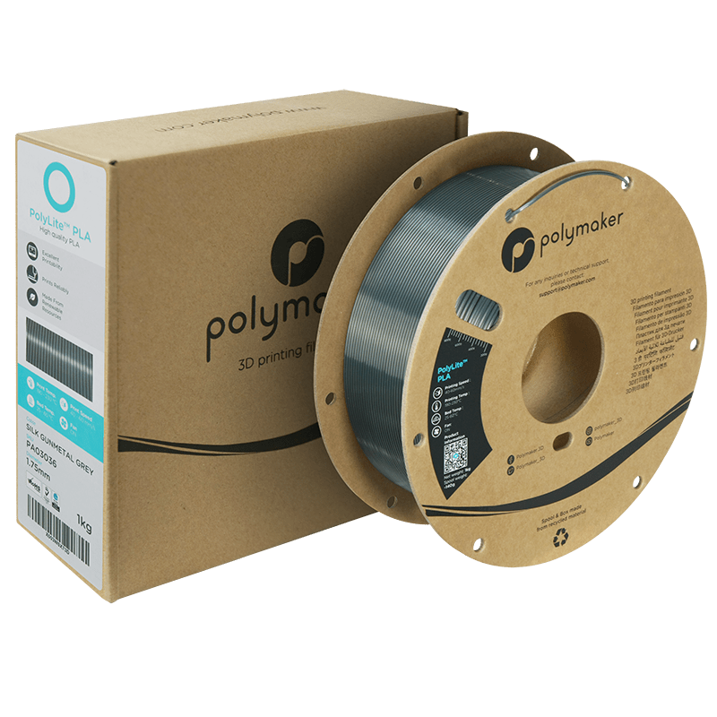 Polymaker PolyLite PLA Silk Gunmetal Grey 1.75 mm 1KG - AC products