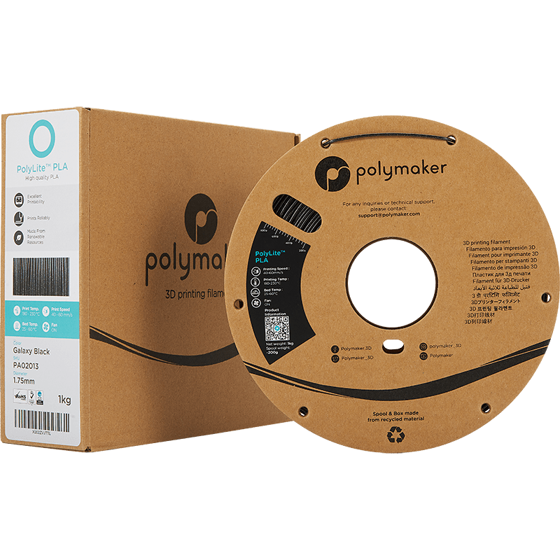 Polymaker PolyLite PLA Filament Galaxy Black 1,75mm 1KG - AC products