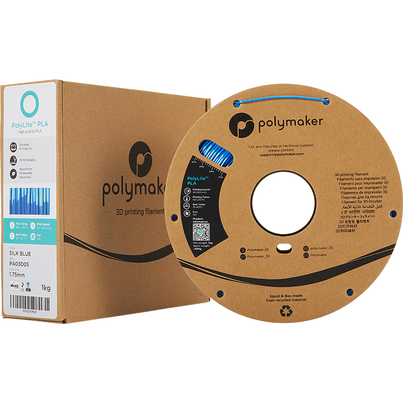 Polymaker PolyLite PLA  Filament Silk Blue 1,75mm 1KG - AC products