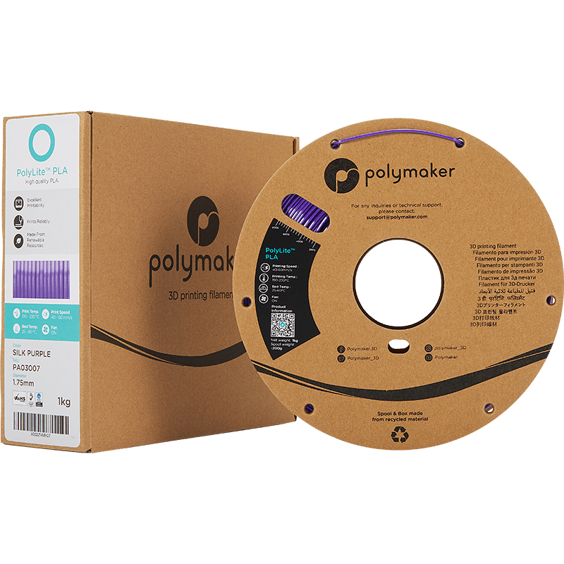 Polymaker PolyLite PLA Silk Purple 1.75 mm 1KG - AC products