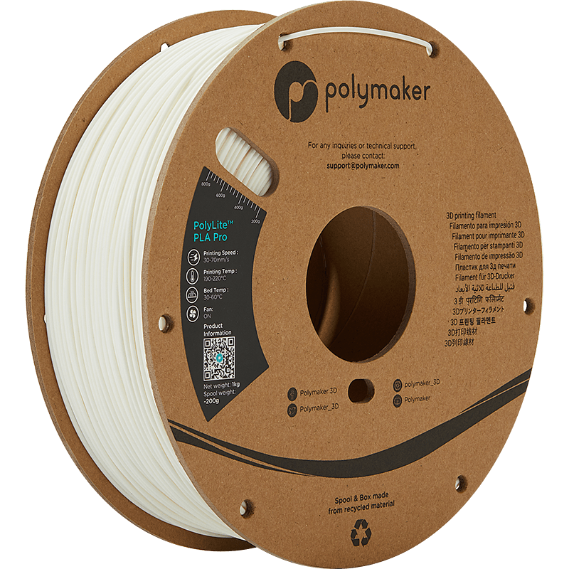 Polymaker POLYLITE™ PLA PRO 3D filament White Jam free 1.75 mm 1KG - AC products