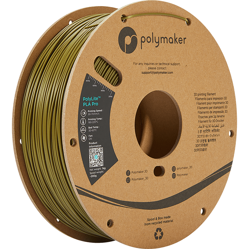 Polymaker POLYLITE™ PLA PRO 3D filament Army Green Jam free 1.75 mm 1KG - AC products