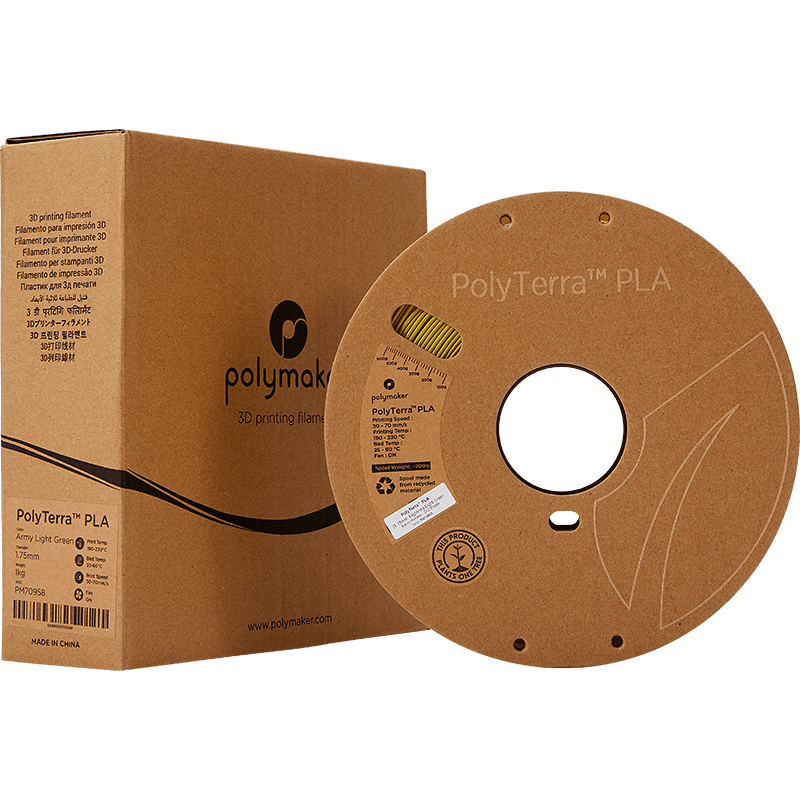 Polymaker PolyTerra Pla filament Army Light Green 1.75 mm 1KG - AC products