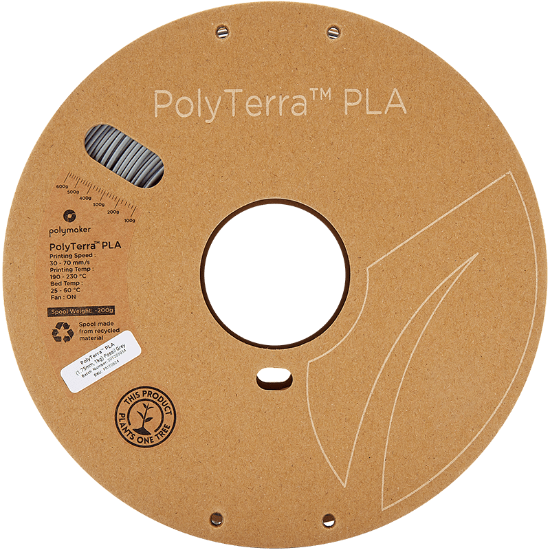 Polymaker PolyTerra Pla filament Fossil Grey 1.75 mm 1KG - AC products