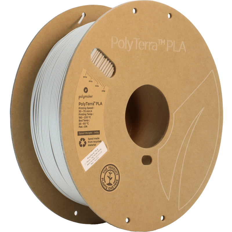 Polymaker PolyTerra Pla filament Muted White 1.75 mm 1KG - AC products