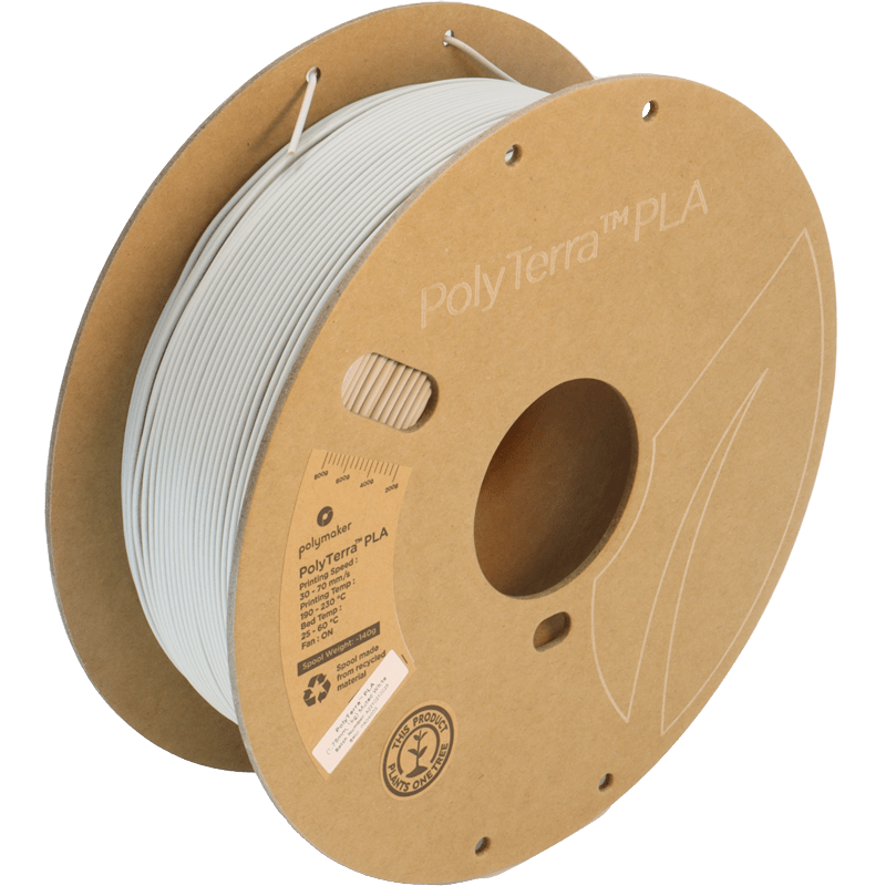 Polymaker PolyTerra Pla filament Muted White 1.75 mm 1KG - AC products