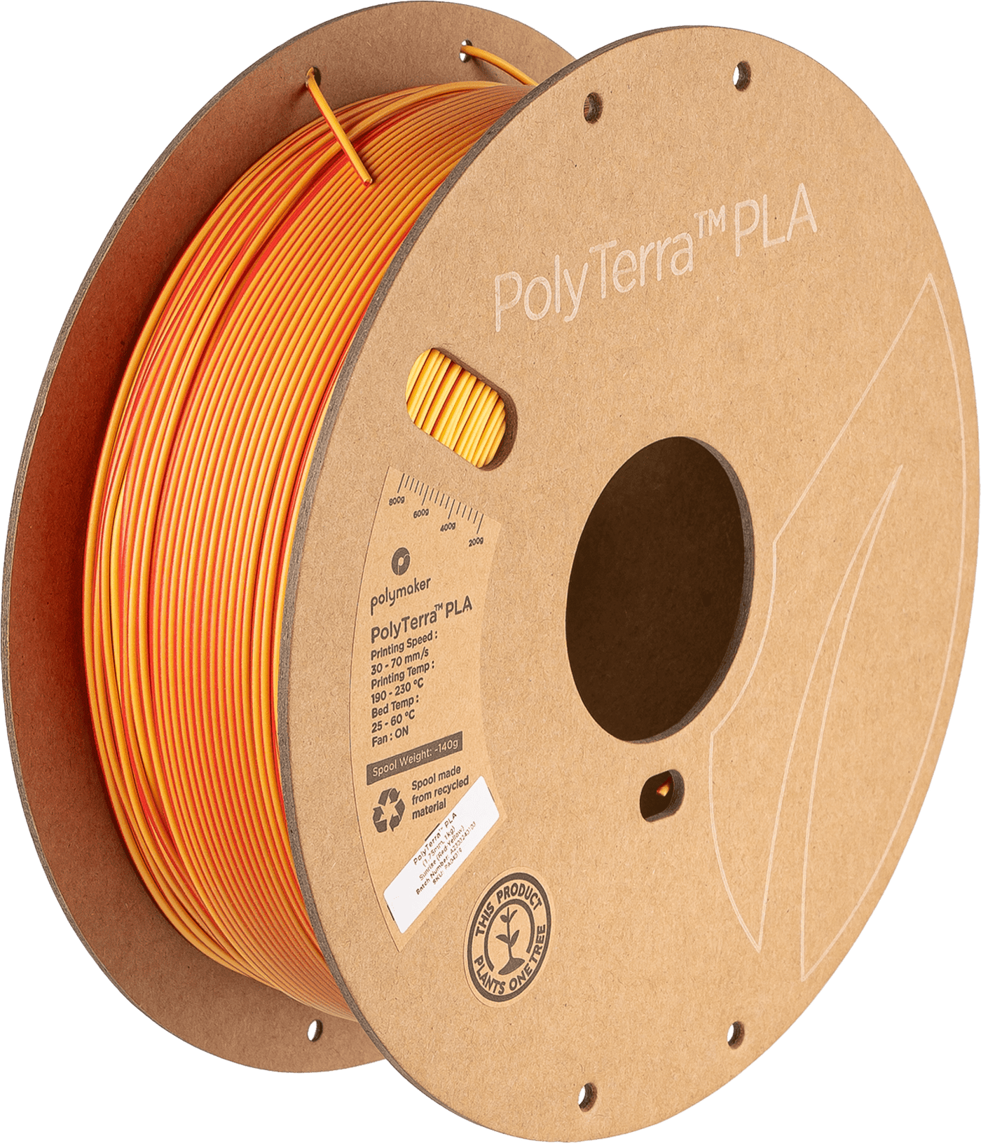 Polymaker PolyTerra PLA Filament Dual Sunrise Red-Yellow 1.75 mm 1KG - AC products