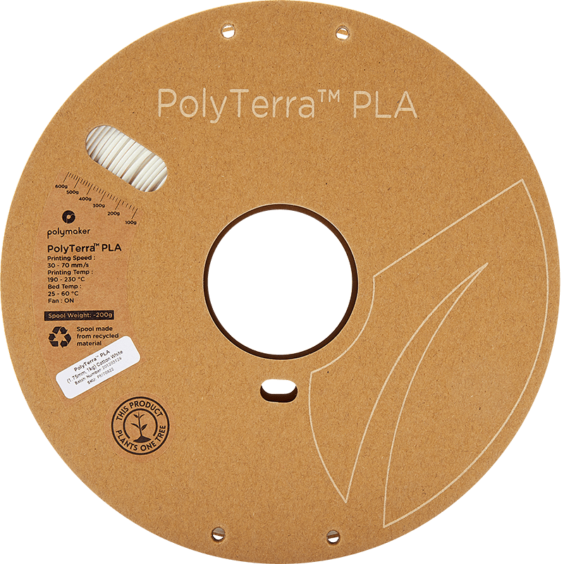 Polymaker PolyTerra Pla filament Cotton White 1.75 mm 1KG - AC products