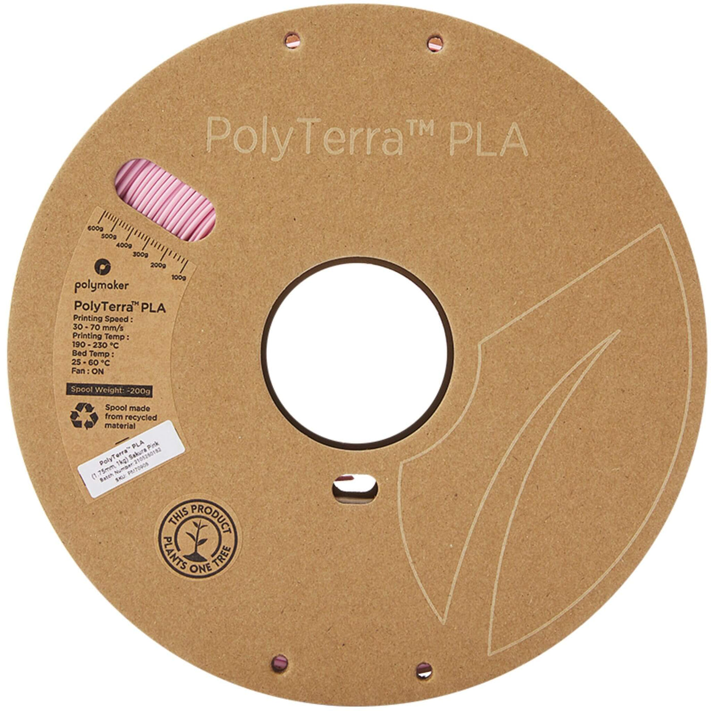 Polymaker PolyTerra Pla filament Roze 1.75 mm 1KG