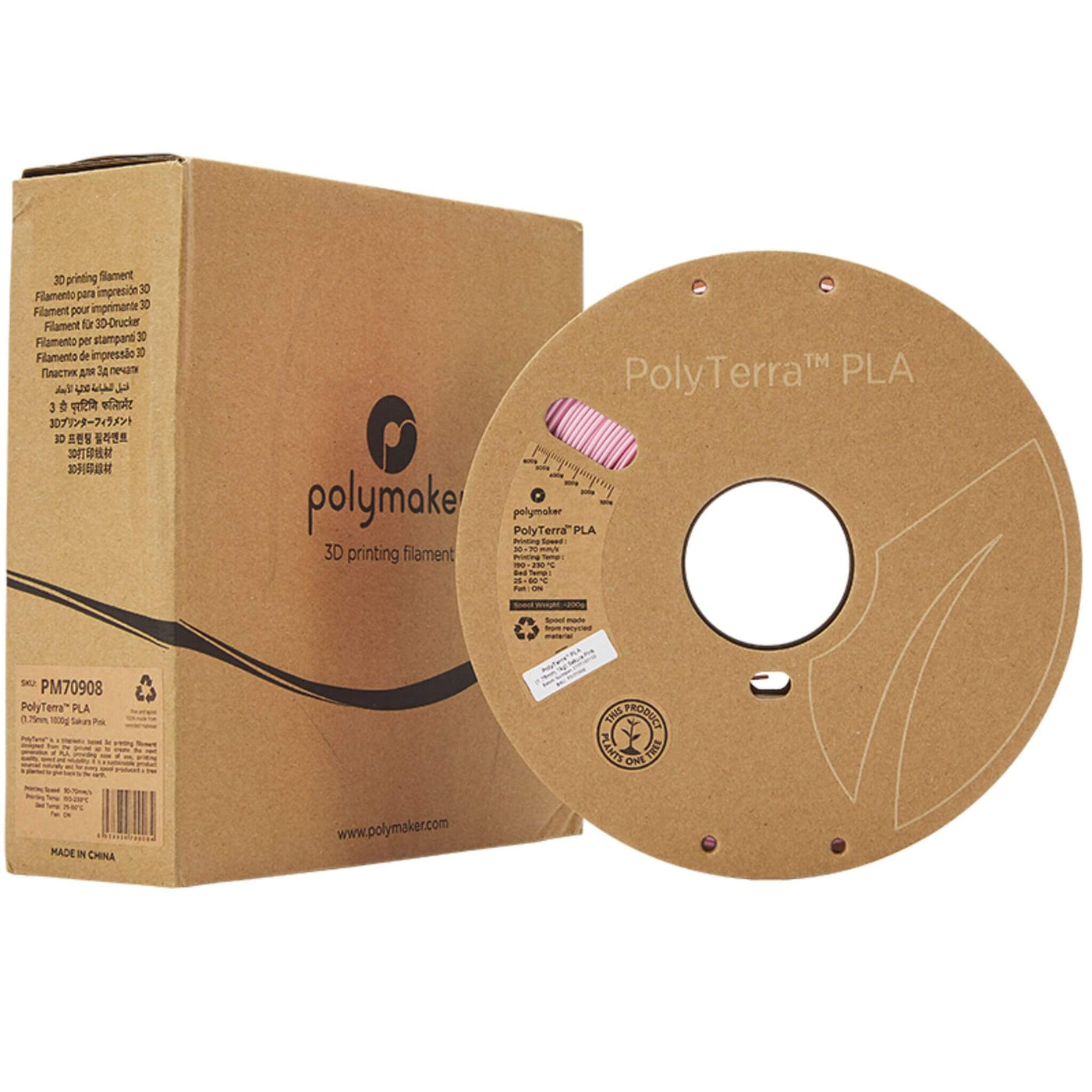 Polymaker PolyTerra Pla filament Pink 1.75 mm 1KG